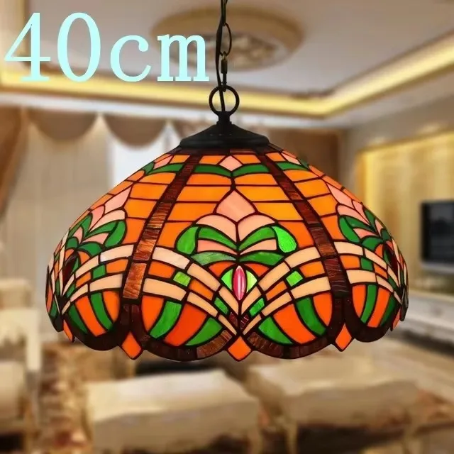 

Retro mediterranean chandelier creative living dining room corridor porch balcony atmosphere stained glass chandelier