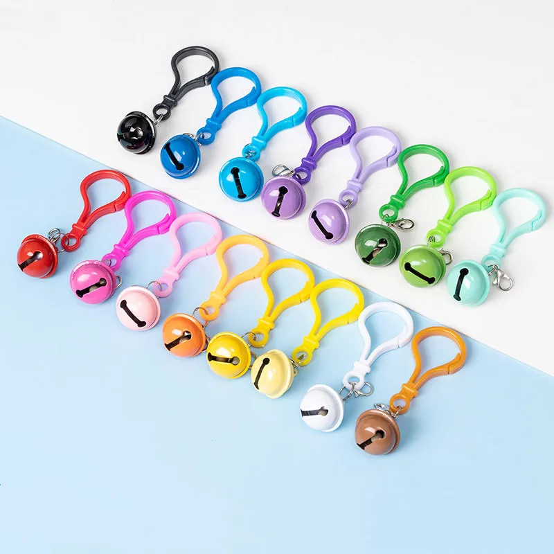 

10Pcs Keychain Buckle With Lobster Clasp Hook Metal Bell Pendant Keyring Accessories Diy Jewelry Key Ring Bag Buckle Supplies