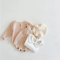spring and autumn all match girl baby childrens jacket solid color knitted jacket long sleeved newborn childrens clothing