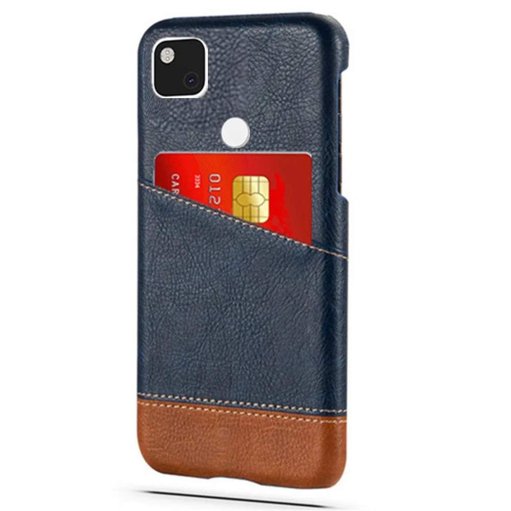

Slim Case For Google Pixel 4 A XL Card Slot Holder Mixed Splice PU Leather Cover For Google Pixel 4 4A 4G 5A 5G 4XL 5 5XL 6 7