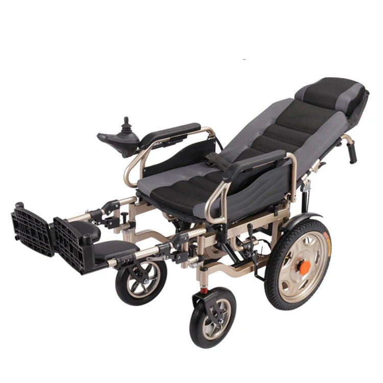 

Economic Folding Car With High Back Electric Power Reclining Wheelchair With Back Antishock Spring