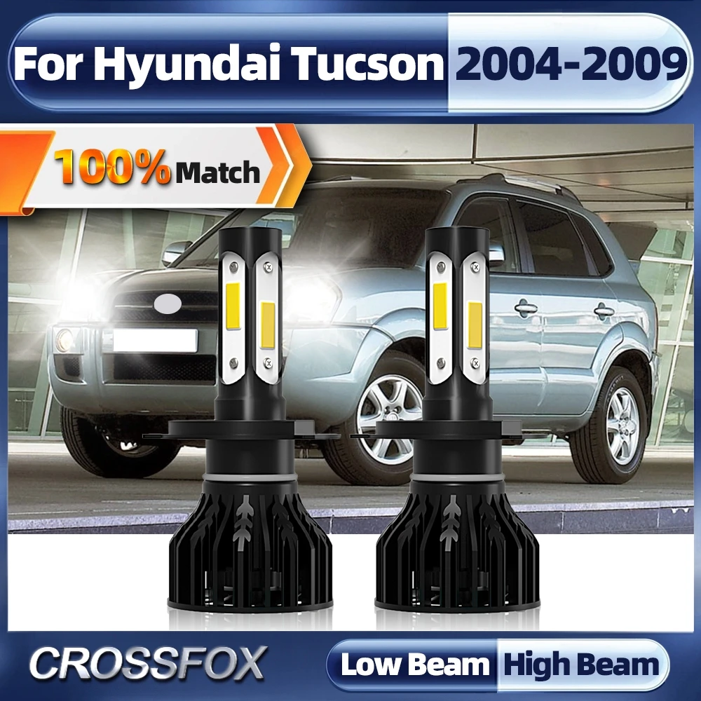 H4 светодиодный фары для автомобиля 4 стороны 20000LM 120 Вт 6000 К Автомобильные фары светодиодный фары 12 В для Hyundai Tucson 2004 2005 2006 2007 2008 2009