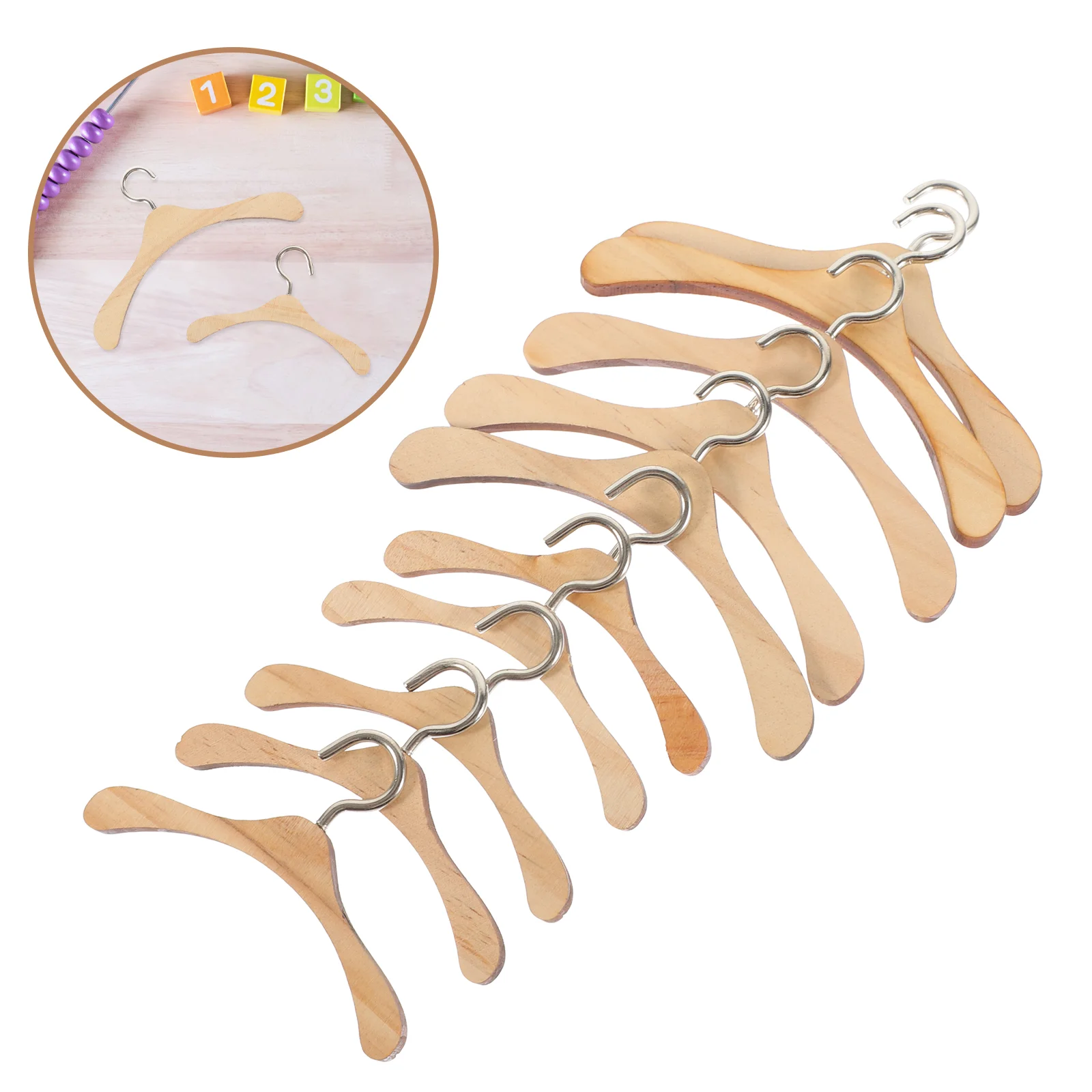 

10 Pcs Small Clothes Rack Hanger Dress Hanging Racks Dolls Hangers Tiny House Coat Mini Props Delicate