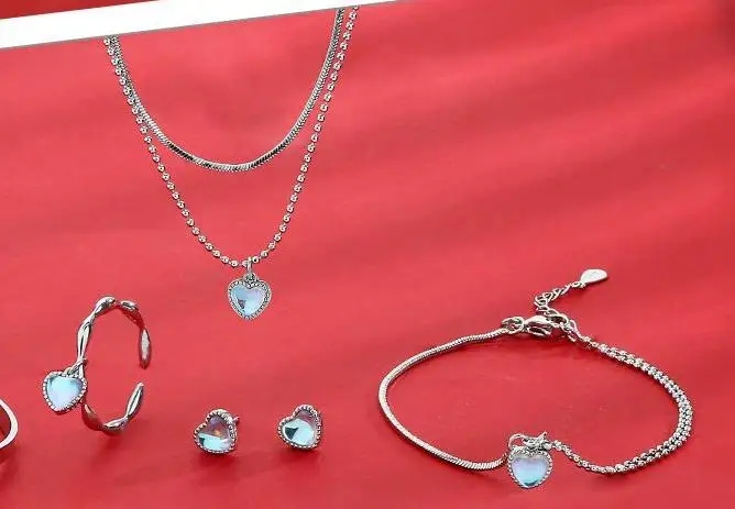 Новинка 2022, Брендовое корейское кольцо с лунным камнем, женское милое красивое кольцо с оливковым камнем, индивидуальное свадебное кольцо в форме сердца