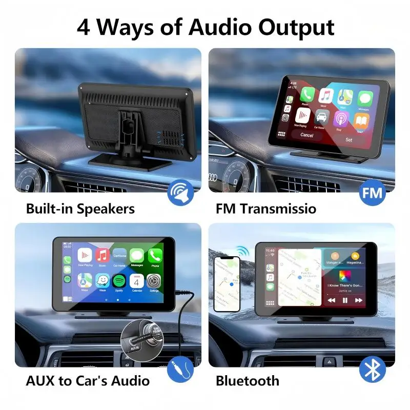 7-дюймовый беспроводной экран Carplay с поддержкой автомобильного Android Auto BT Airplay для