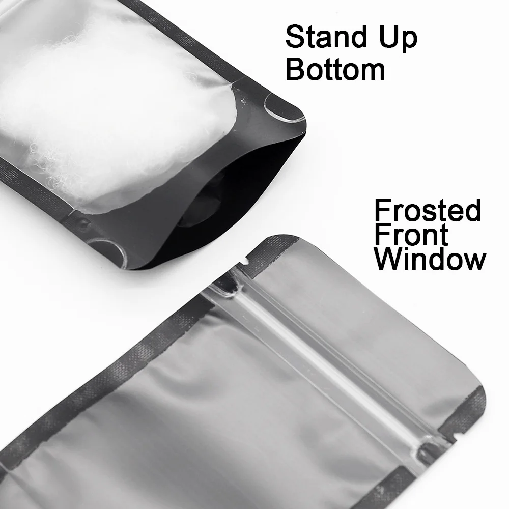 Матовый черный матовый пакет на молнии с защитой от запаха 100 шт.