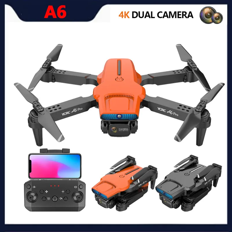 Enlarge A6 4K Profesional RC Drone Dual Camera Aircraft Flow Positioning Obstacle Avoidance Folding Quadcopter RC Aircraft Dropship