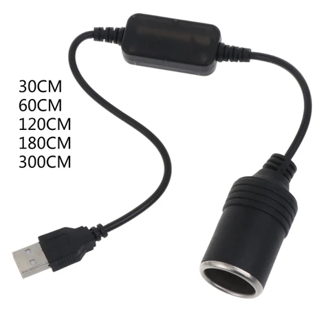 USB 5V To 12V розетка для автомобильного прикуривателя Female кабель адаптера питания