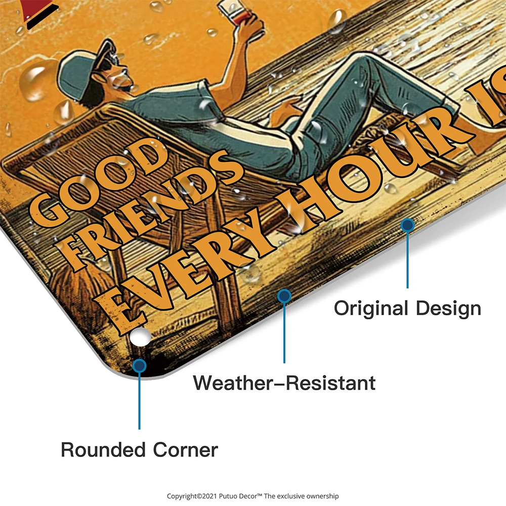 Декор Putuo на заказ металлическая жестяная вывеска хорошие друзья времена каждые