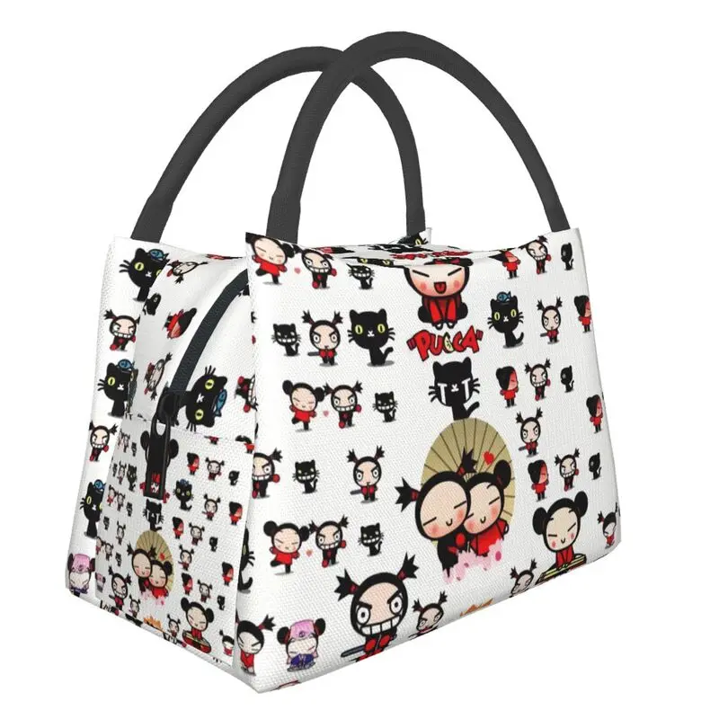 

Cartoon Character Pucca Insulated Lunch Bags for Women Portable Anime Manga Cooler Thermal Lunch Box Work Picnic