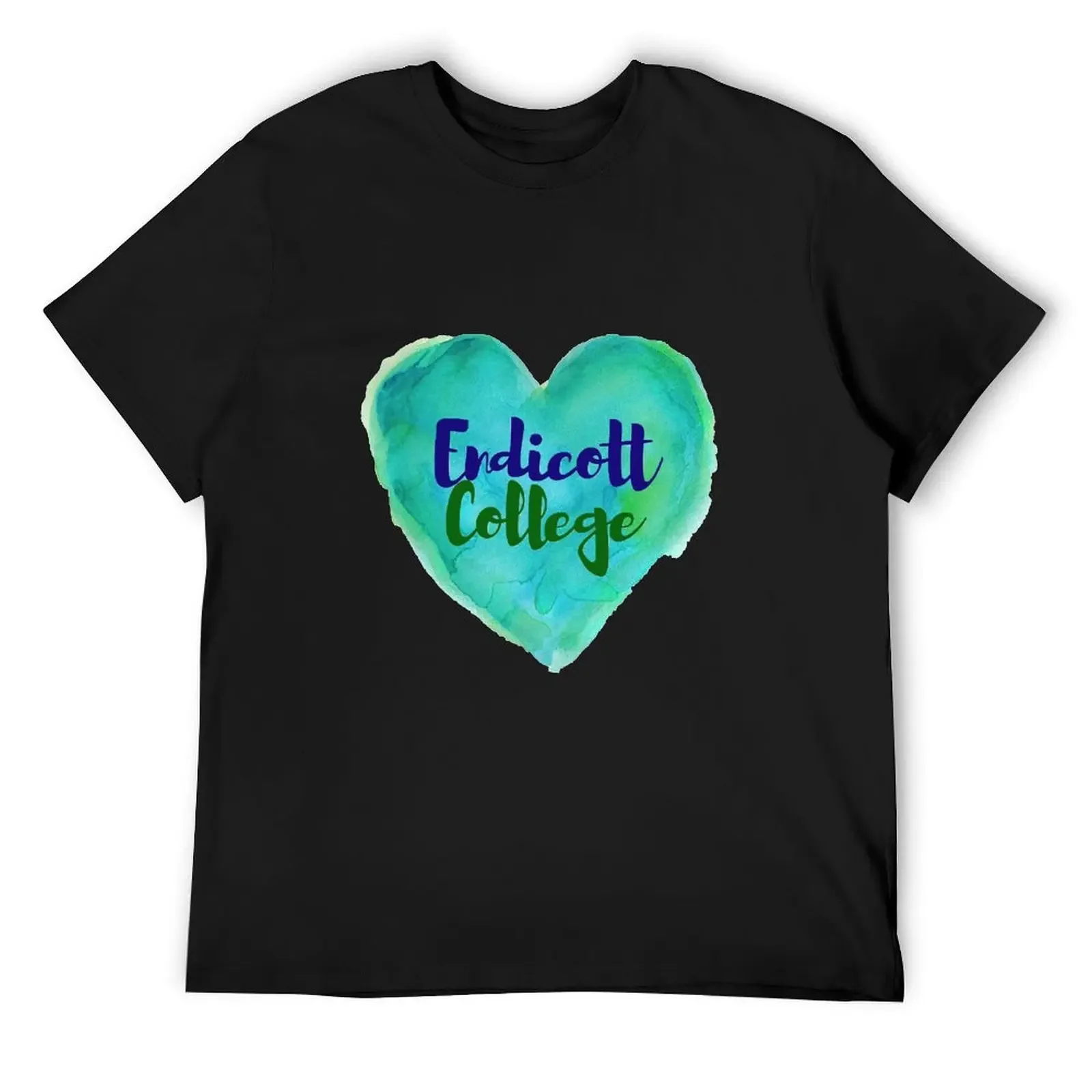 Endicott College - футболка с акварельным сердечком футболки рисунком рэпера пот