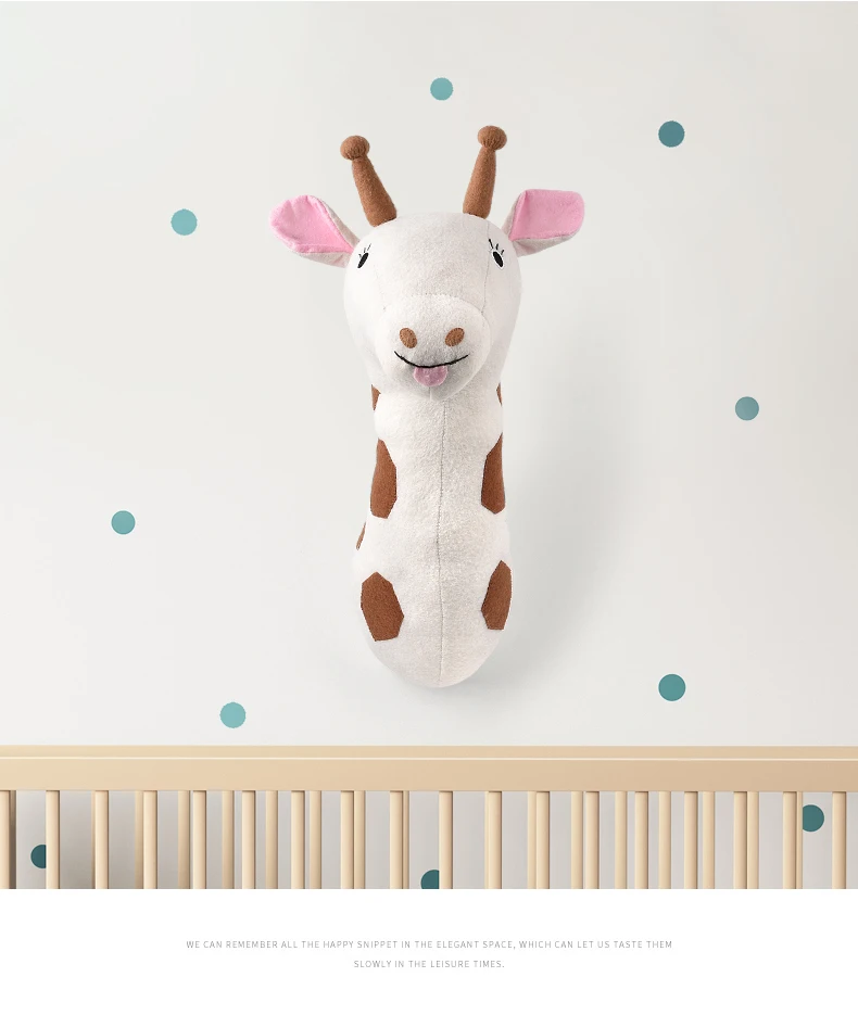

Ins Giraffe Animal Head Wall Hanging Decor Mounted Hangers Kids Room Nursery Decoration Photo Props Cartoon Hang Stuffed Doll
