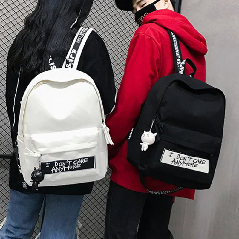 

Новый рюкзак с надписью 2022, модный холщовый женский рюкзак, Женская дорожная сумка на плечо с куклой-подвеской, женский рюкзак, рюкзак