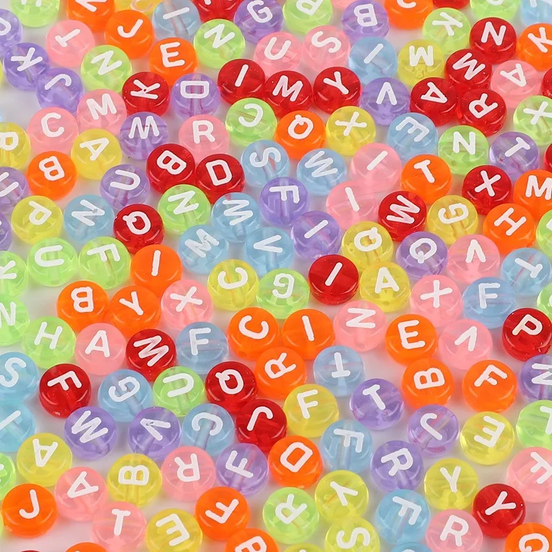 

Mixed Letter Acrylic Beads Round Flat Alphabet Digital Cube Loose Spacer Beads For Jewelry Making Handmade Diy Bracelet Necklace