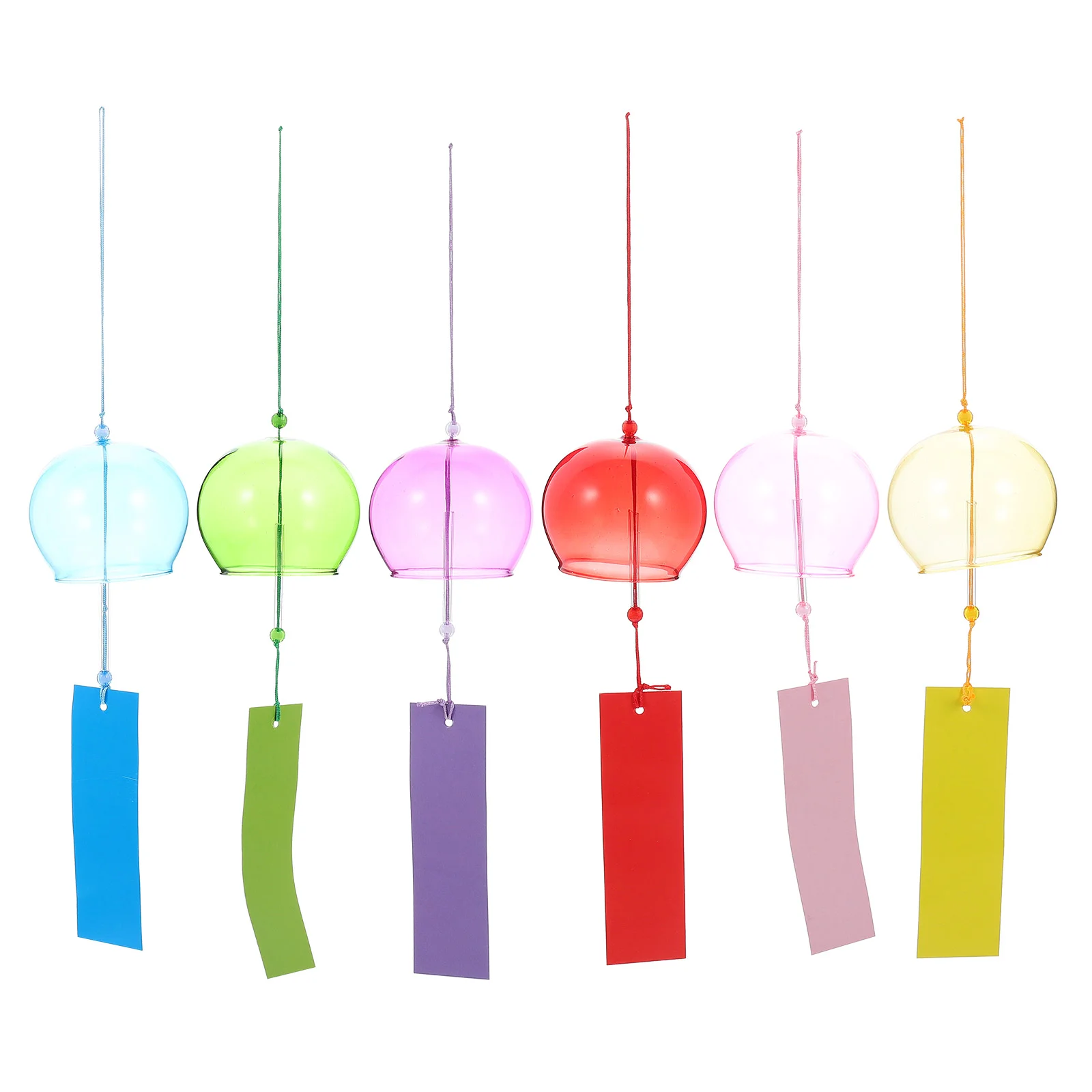 

6 Pcs Glass Wind Chimes Bell Pendant Vintage Wedding Decor Decorations Craft Ornaments Creative Decors Home