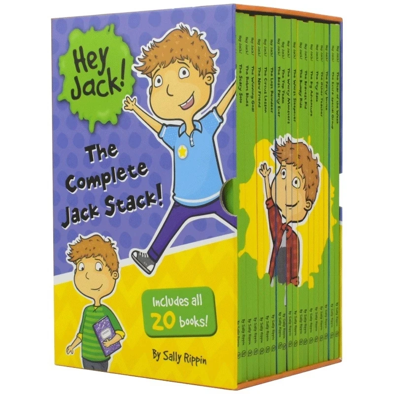 20 Books/Set Hey Jack ! The Complete Jack Stack English Picture Story Book Children's Bridge Chapter Reading Books Kids Gift Box