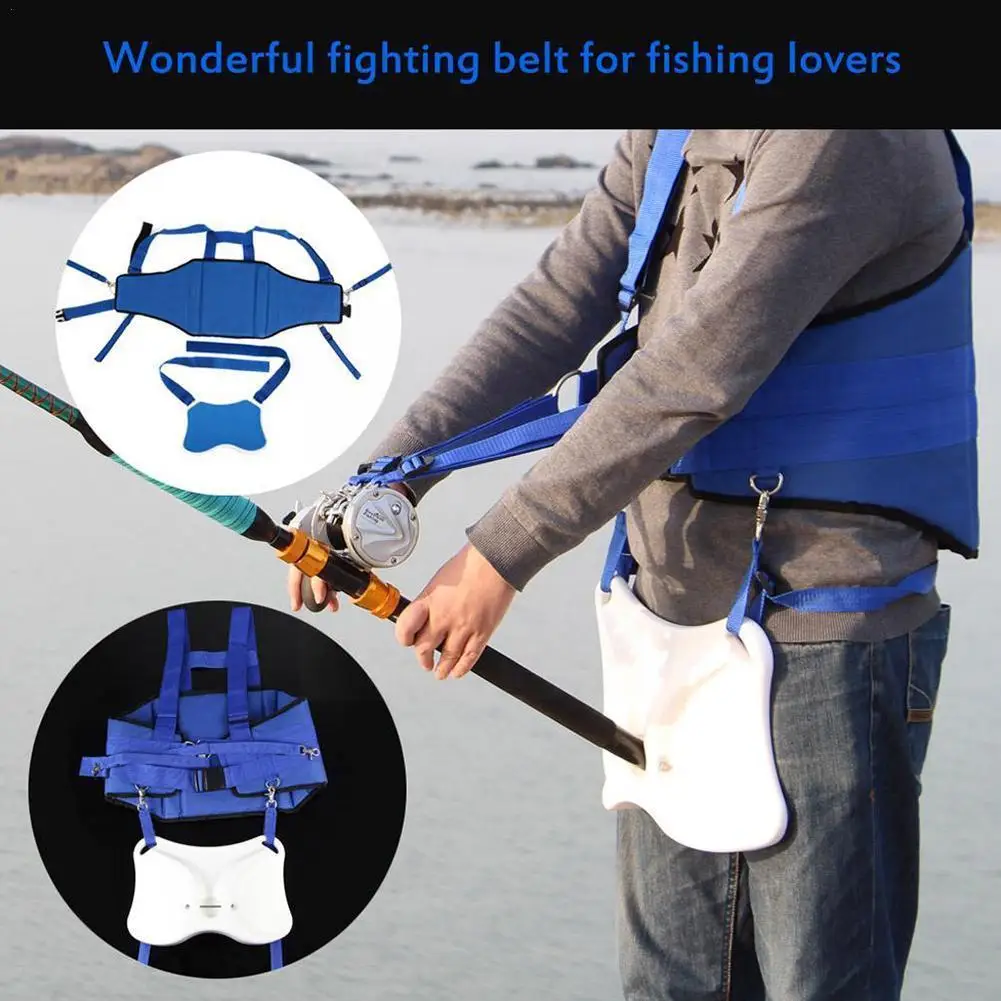 

Fishing Vests Professional Stand Up Offshore Fighting Belt Shoulder Back Harness For Big Fish Sea Fishing Accessories B8f2