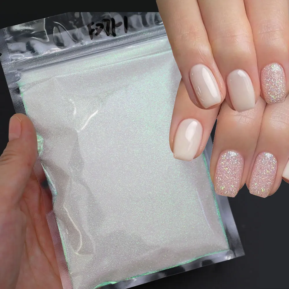 10 г/упаковка сверкающий сахарный порошок для ногтей 0,2 мм белый/зеленый/пуэпл/красный Радужный пигмент для ногтей опалесцентный сахарный блеск для ногтей