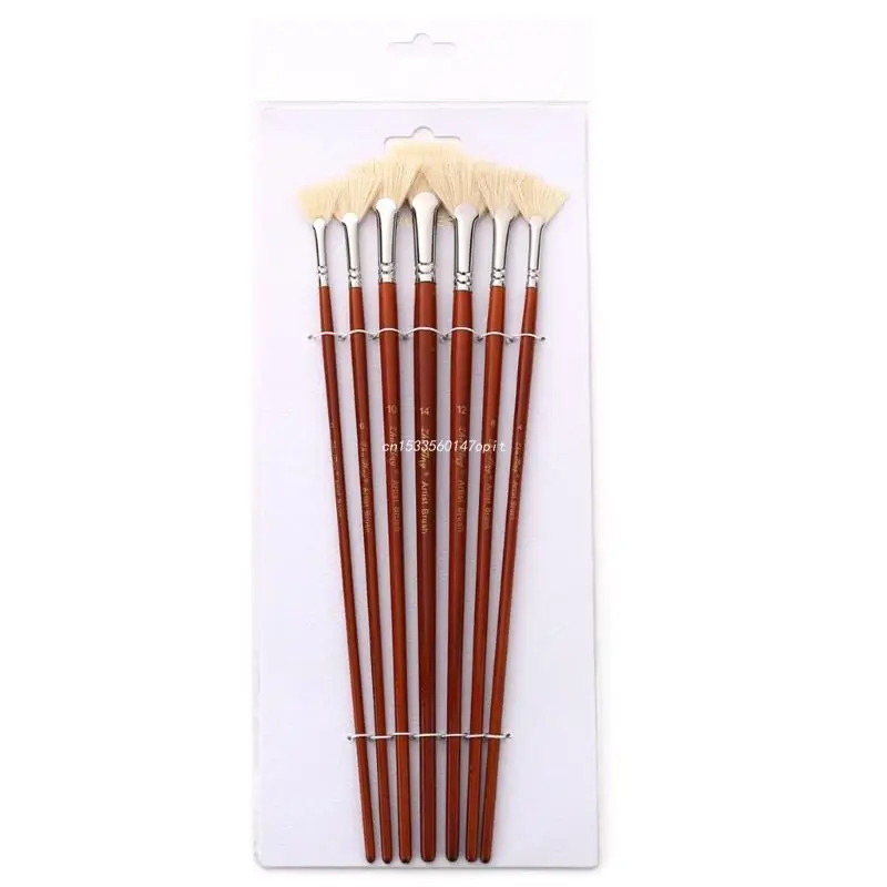 

7Pcs Profession Artist Acrylic Paint Brushes with Long Handle, Bristle Hair