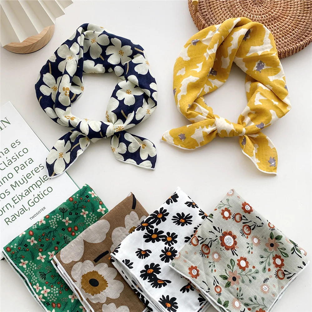 

Women's Silk Scaf Hair Bands Cotton And Linen Small Square Scarves Literature Art Various Styles Fashion Spring Autumn Scarves