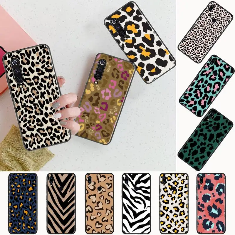 

Leopard Phone Case black For Xiaomi Redmi mi note 7 8t 9 9t 9s 8 10 10t 11 pro lite K20 max 3