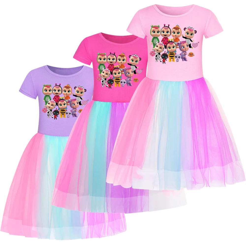 

Summer princess dress baby girl dress lace fashion new cry babies dress birthday toddler kids kids party outfit