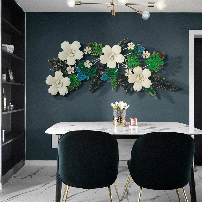 

Роскошный креативный фон для гостиной, дивана, телевизора, подвеска в скандинавском стиле, металлический трехмерный цветок, украшение для стены