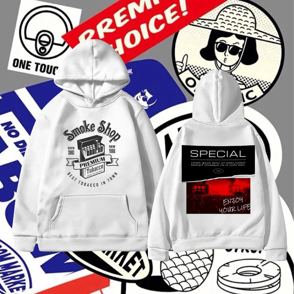 

White Fashion Men Hoodie Couple Pullover Top Casual Comfortable Printed Jacket Street Outdoor Men Women Luxury Punk Sweatshirt