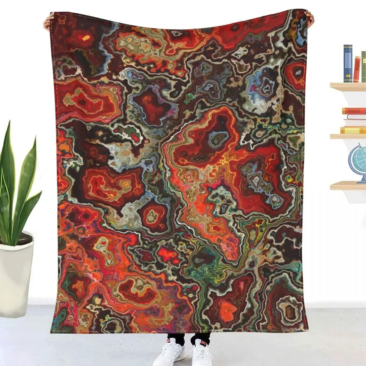 

Blood Geode 3D Printed Flannel Throw Blanket，Super Warm Quilt Throw Blankets for Bedding Travel Bedding