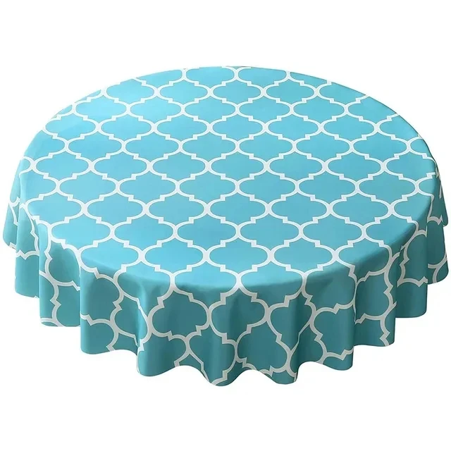 

Waterproof Solid Color Tablecloth Dacron Checkered Printed Round Tablecloth Rectangle Table Coat Cover Home Decoration Supply