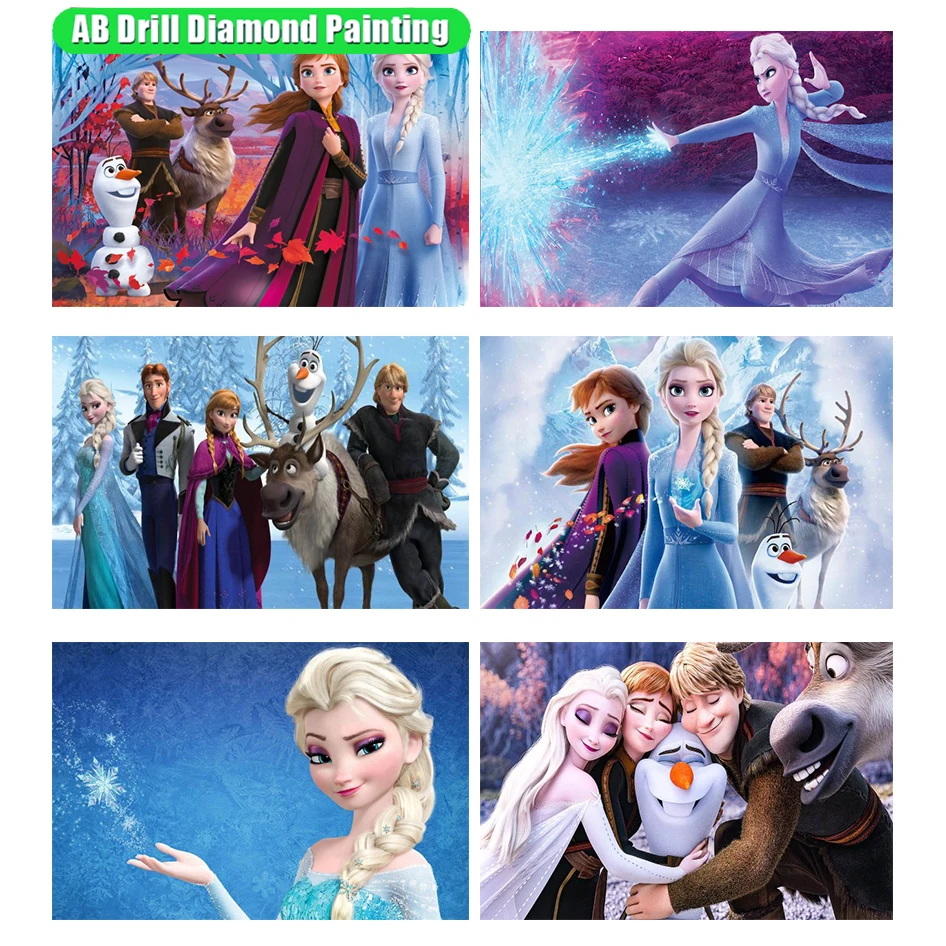 

Diamond Painting Disney 5D Ab Full Dril Custom Diamond Embroidery Painting Cube Decorate Frozen Rhinestone Gift Needlework Ll339