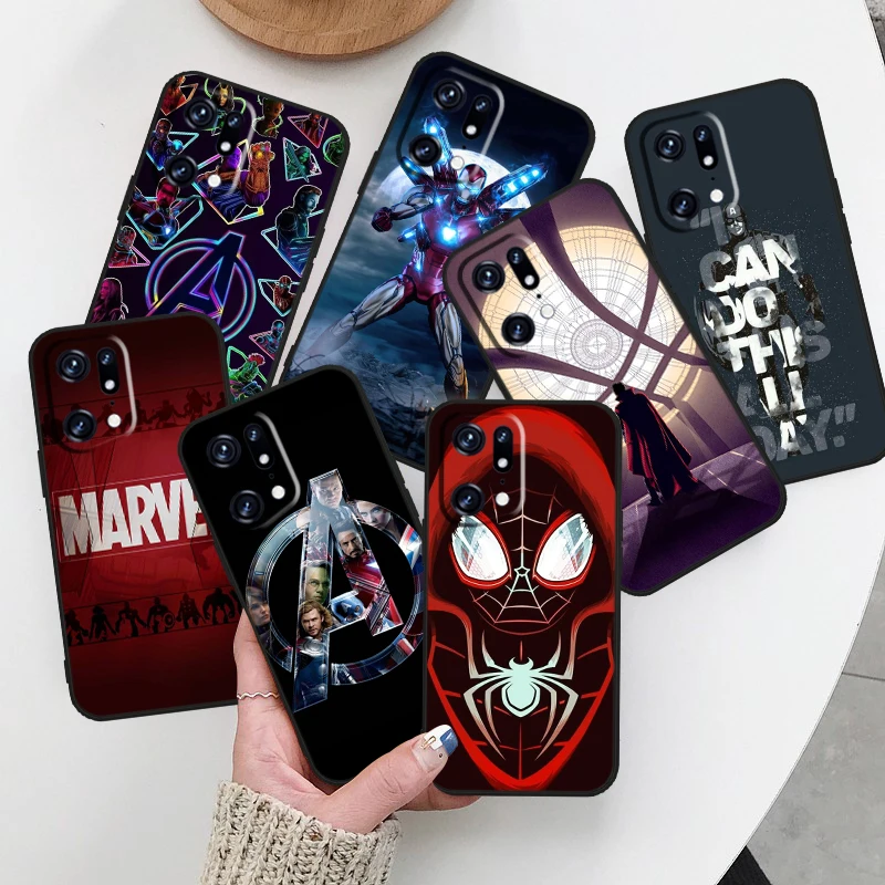 

Avenger Marvel Superhero For OPPO Find X5 X3 X2 Neo Reno 7 6 5 Lite Pro 4Z 4G 5G Silicone Soft TPU Black Phone Case Cover