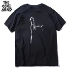 Мужская Трикотажная футболка COOLMIND, Повседневная Свободная футболка из 100% хлопка, с круглым вырезом, принт с милой кошкой