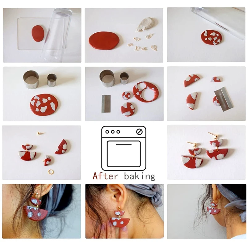 

24 шт., полимерные серьги-гвоздики, 10 форм