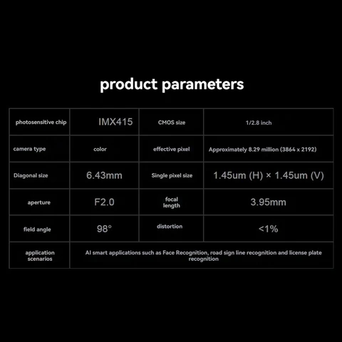 Для 8-мегапиксельного модуля камеры Luckfox IMX415 Поддерживается Широкоугольный модуль камеры с разрешением 98° Full Color 3864X2192