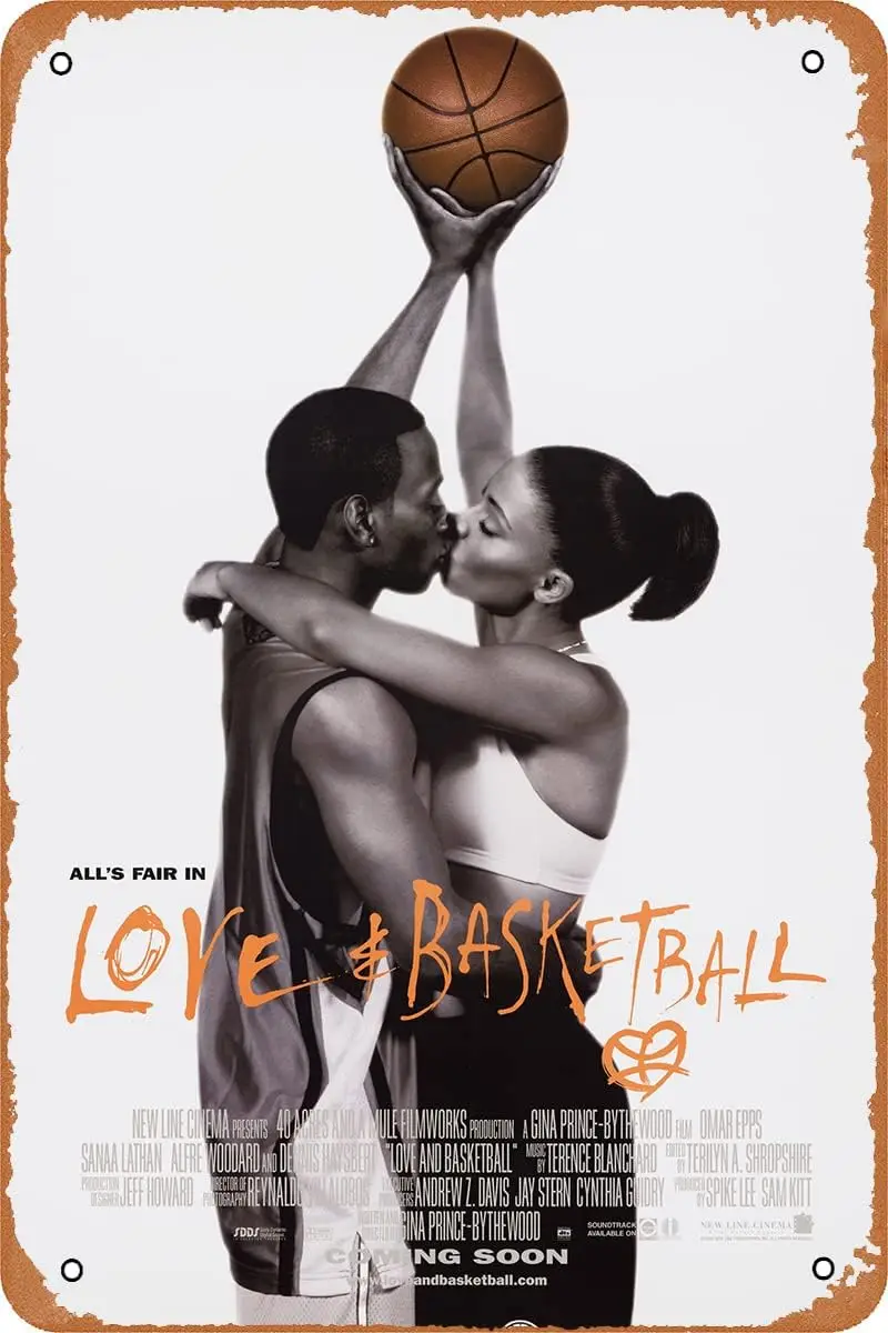 YPJGM Move Love nd Bsketbll Плакат в стиле ретро Metl Sgn для Cfe Br Pub Offce Grge Home Wll Decor Gft Vntge Tn 12 X 8 nch