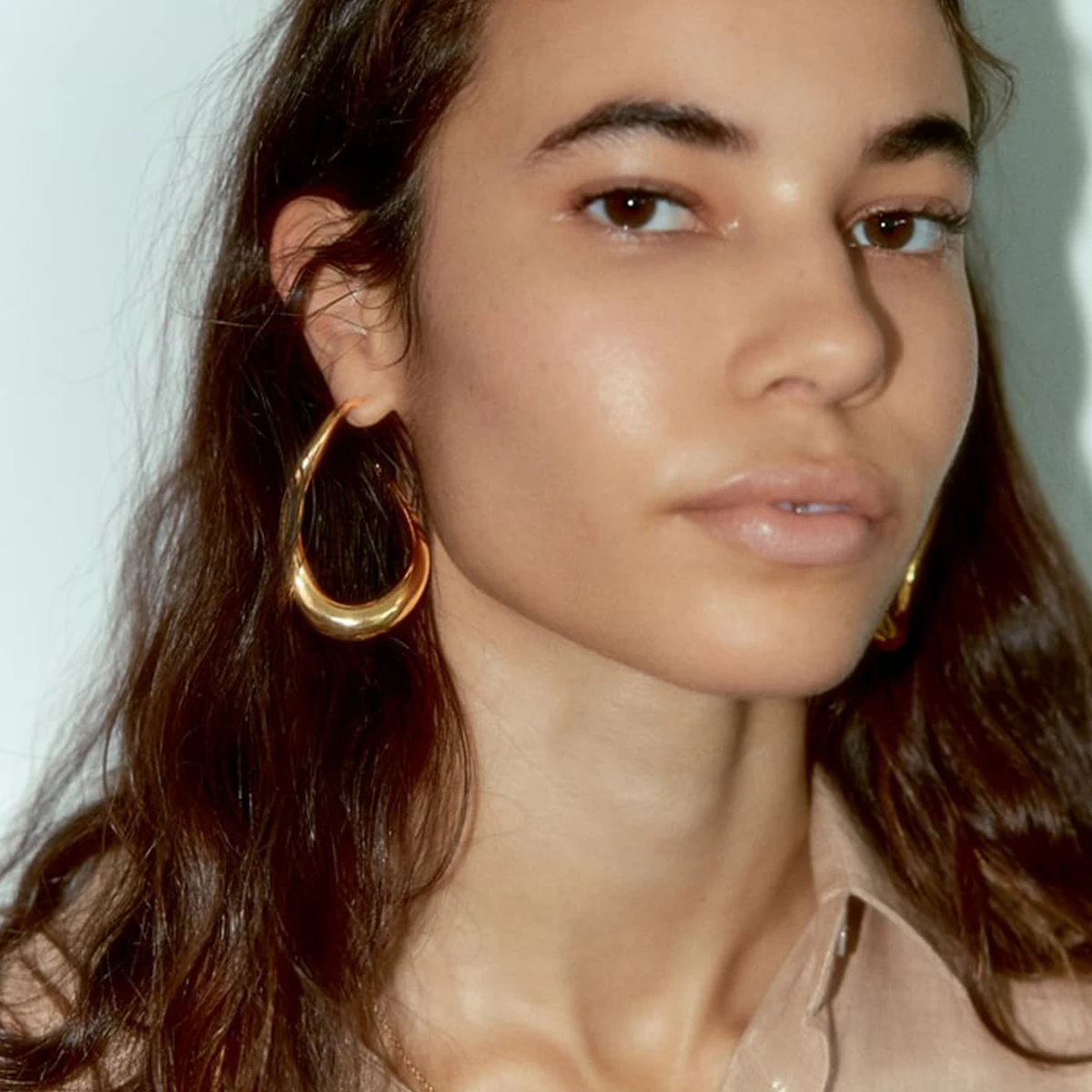 

2023 New ZA Earrings Irregular Metal Geometric Hoop Earrings for Women Statement Party Jewelry Accessories
