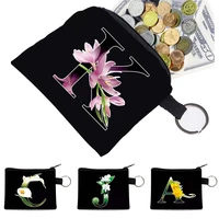 flower color printing coin purses women wallets fashion zipper wallet money coin holder bag female purse handbag casual tote bag