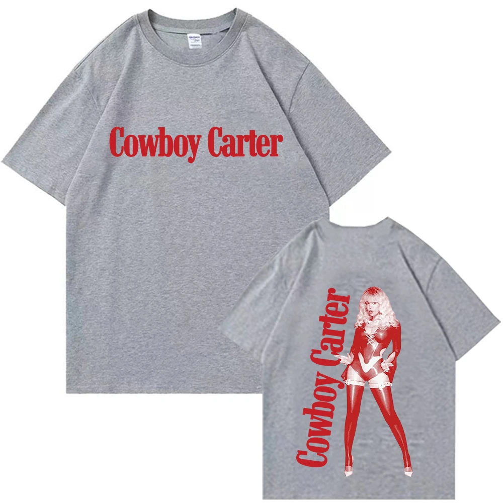 Футболка Beyonce Cowboy Carter 2025 для мужчин и женщин в стиле Харадзюку с круглым вырезом