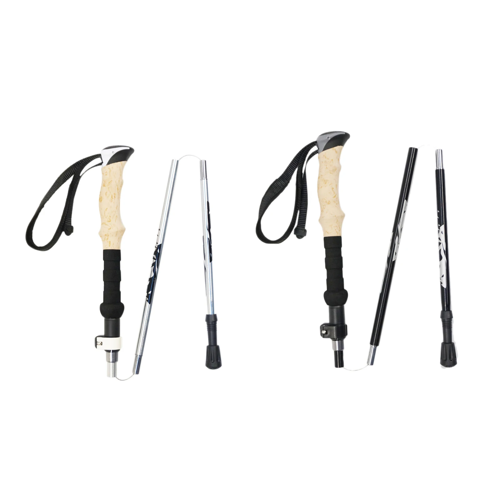 

1 Pcs Folding Trekking Poles Ultralight Adjustable Collapsible Travel Hiking Walking Sticks