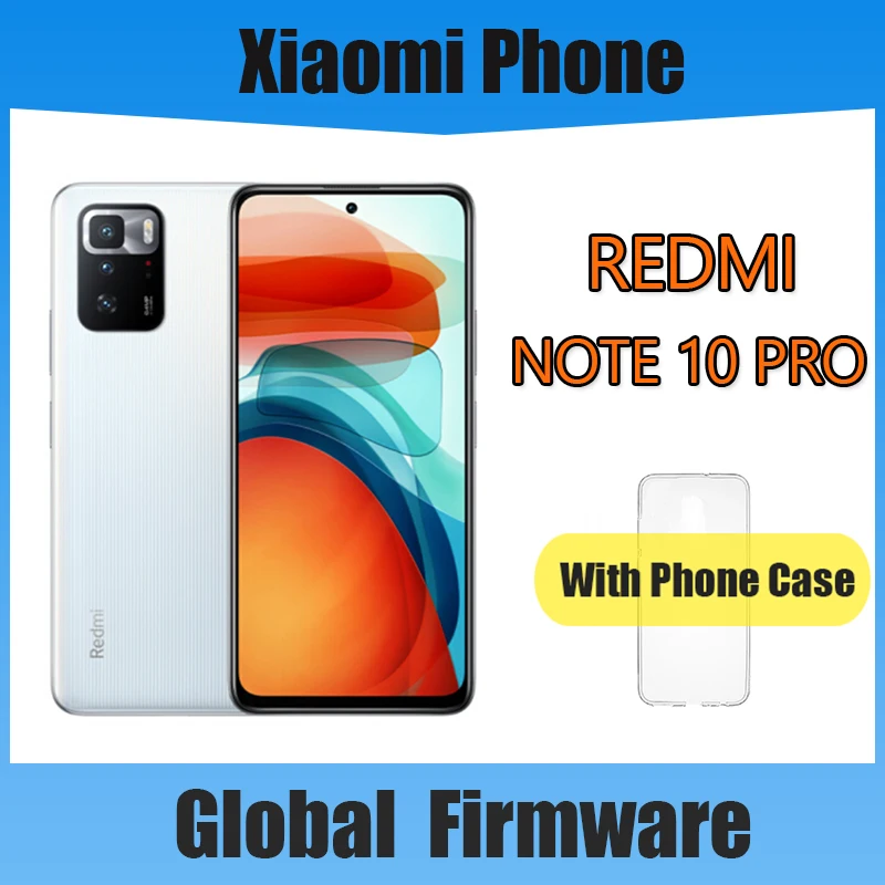 

Xiaomi Redmi Note 10 pro 5G Cellphone，6GB 128GB NFC Smartpone Dimensity 1100 android 11- 6.5" 5000mAh 64MP Mobile phone
