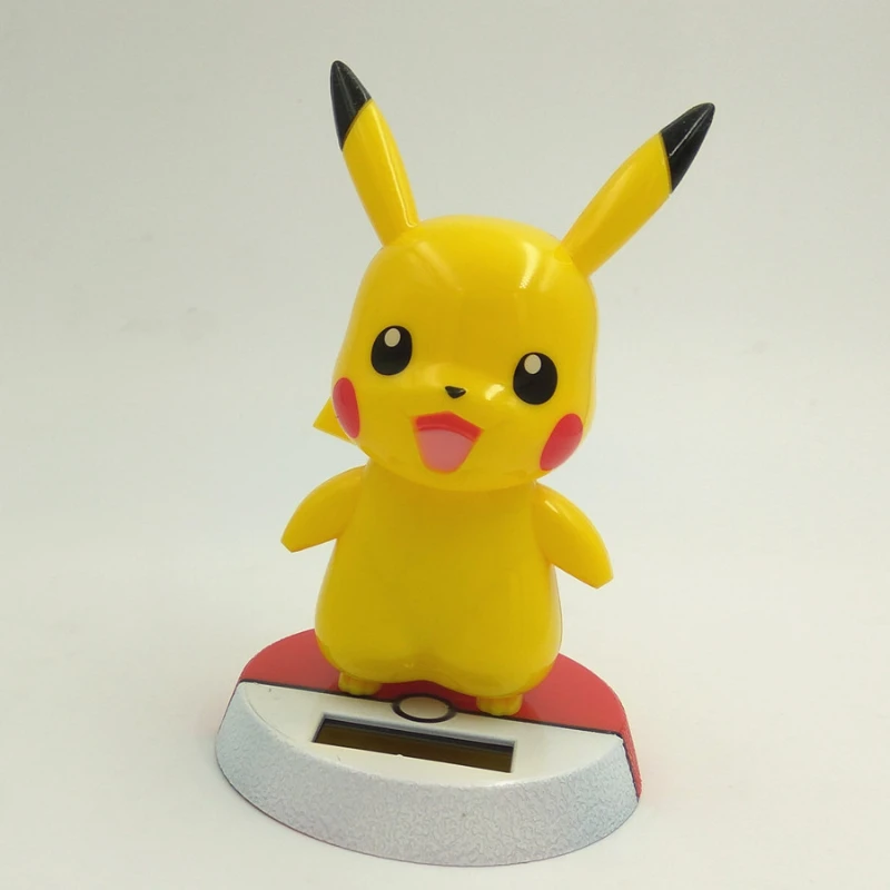 

New Solar Energy Pikachu Pokemon Shaking Head Doll Smile Snorlax Car Accessories Cartoon Pikachu Pokemon Toys
