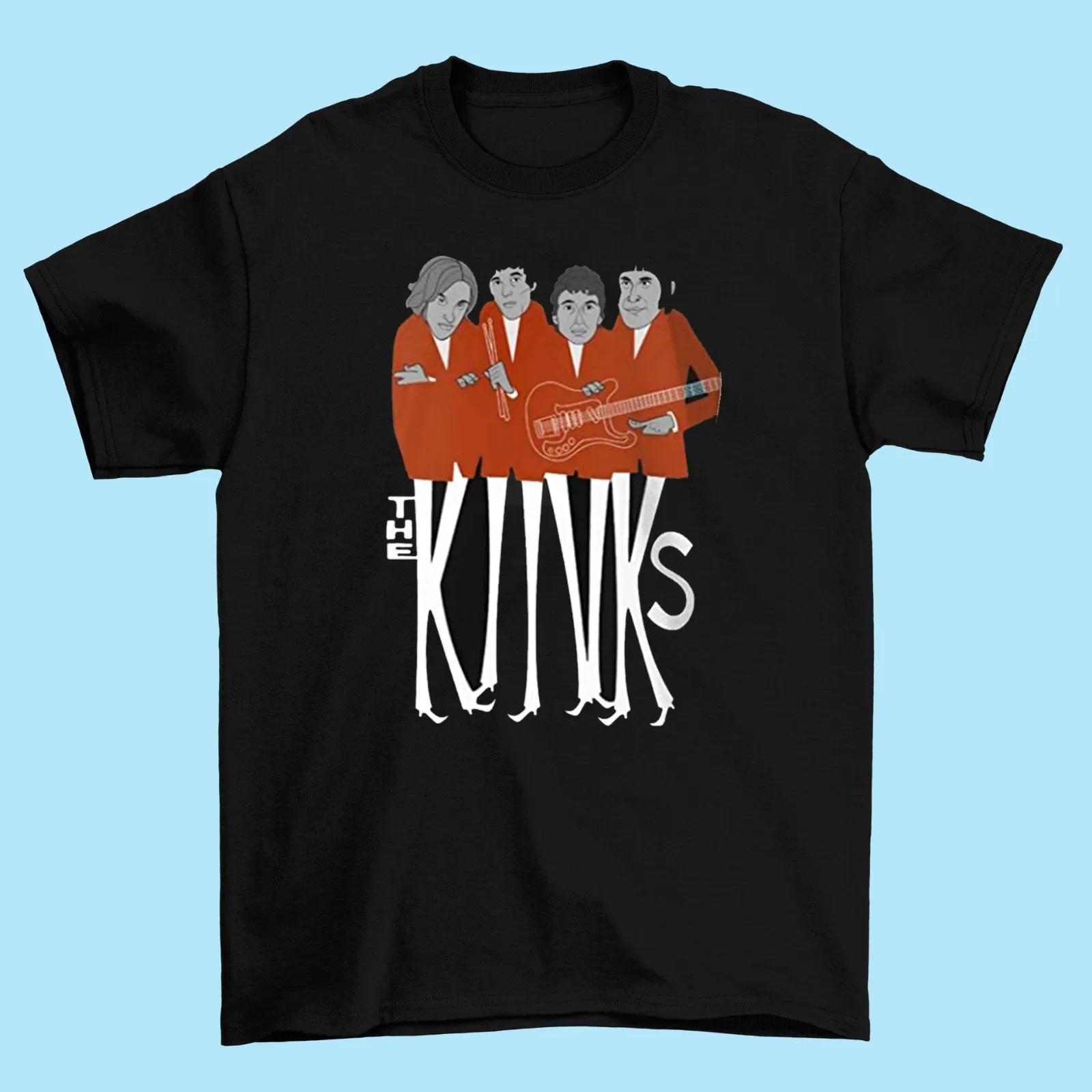 Мужская черная футболка The Kinks все размеры S M L 234Xl S3007