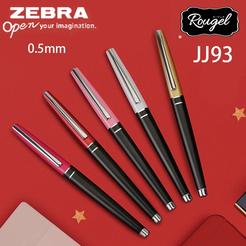 

1 Japanese ZEBRA Gel Pen JJ93 Retro Metal Rod Rougel Limited 0.5mm Black Refill for Smooth Writing and Continuous Ink Stationery