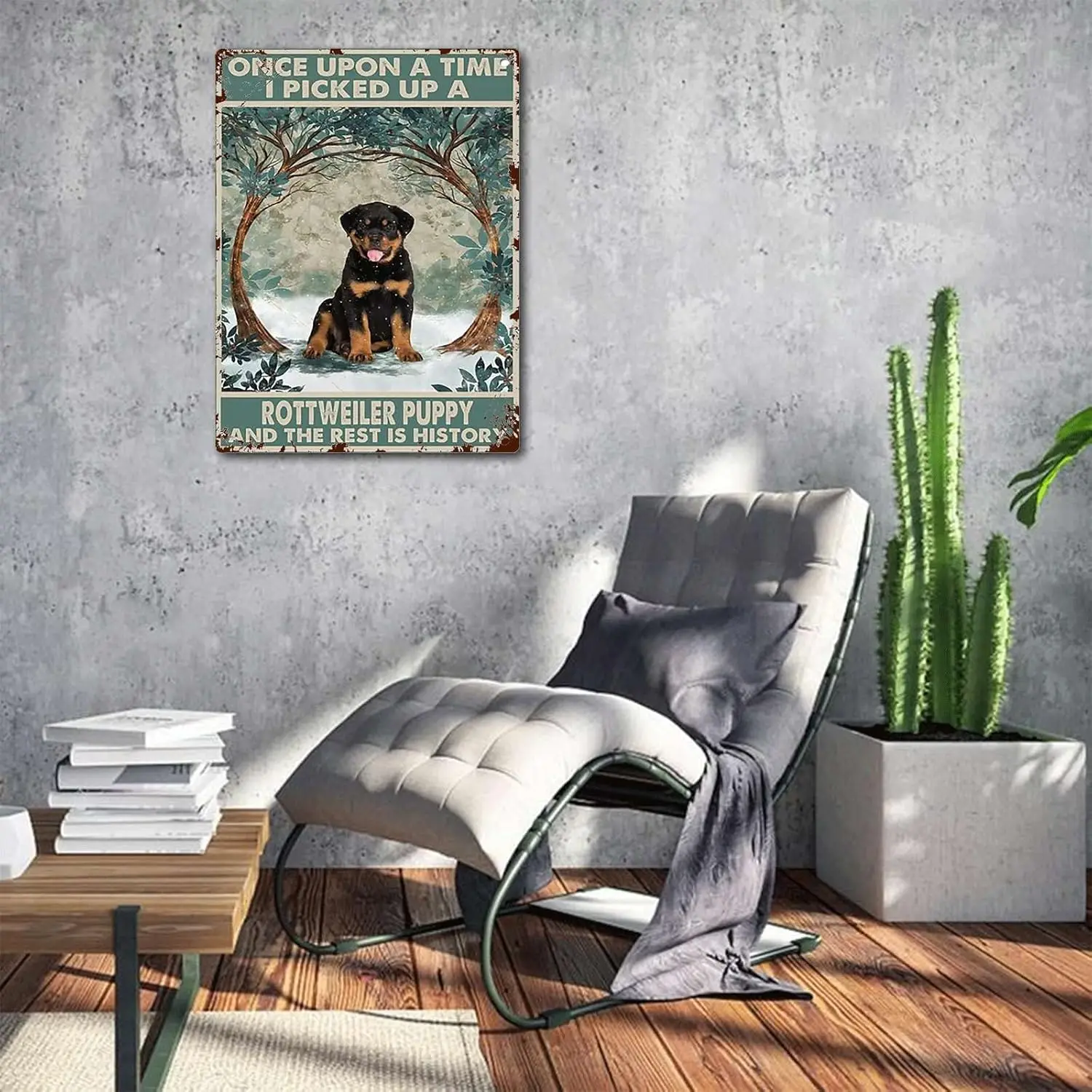 Tn Sgn Rottweler Puppy Once Upon Tme Vntge Lover Home Br People Cve Office Shop Bthro