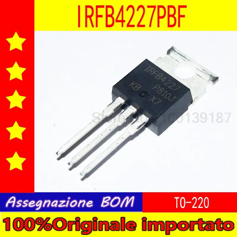 

10pcs/lot IRFB4227PBF IRFB4227 FB4227 TO-220 N-channel 200V 65A MOS tube PDP switch