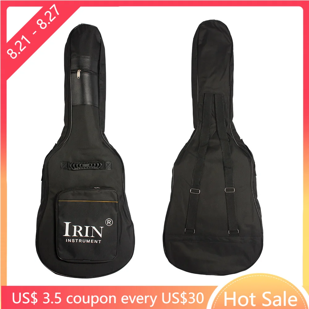 

New Black Double Straps Padded Cotton Waterproof Oxford Fabric Guitar Bag Case Cover 41/40 Inch Soft Carry Accessories
