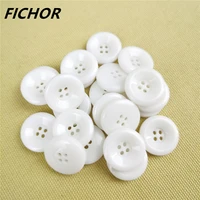 1020pcs17 5mm 4 holes white resin buttons for clothing coat sweater suit cardigan sewing accessories decorations wholesale