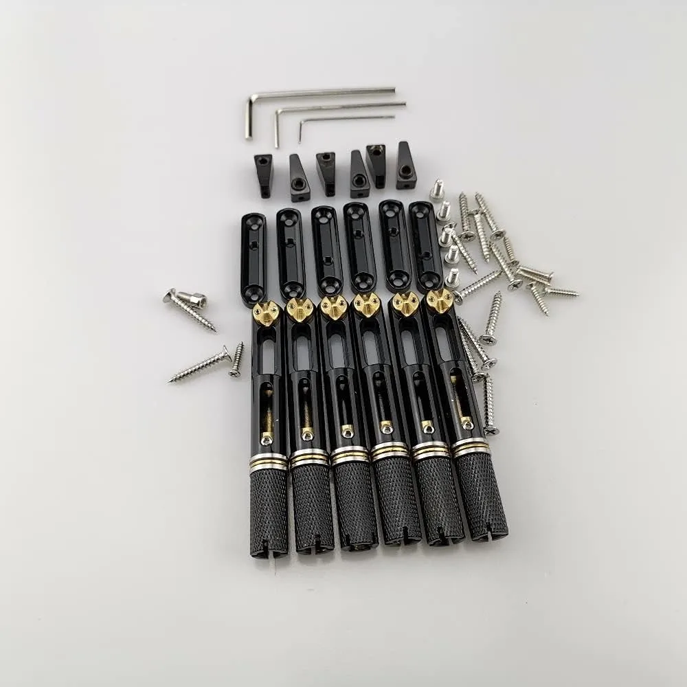 Черный безголовый гитарный мост с одной головкой — фиксированный латунный