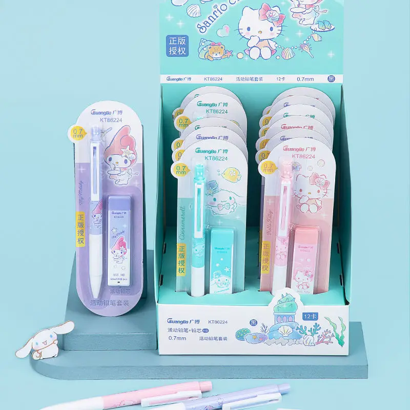 

Sanrio Kawaii Kuromi My Melody Hello Kitty Mechanical Pencil Lead Set Anime Cute Student Stationery Kids Birthday Christmas Gift